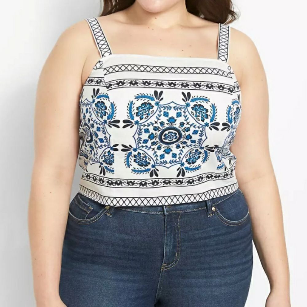 Lane Bryant Midi Floral Top Sz 22/24